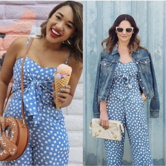 ANTHROPOLOGIE Whit Two tie knot jumpsuit 6P - Picture 2 of 8